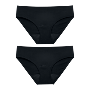 Combo Panties Algodón Hipster Negro x2 Unidades - Flujo Abundante