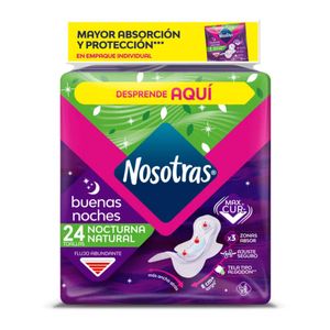 Toallas Higiénicas Nosotras Natural Buenas Noches Tela x 24und