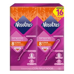 Tampones Nosotras Con Aplicador Super 2 paquetes x 8und