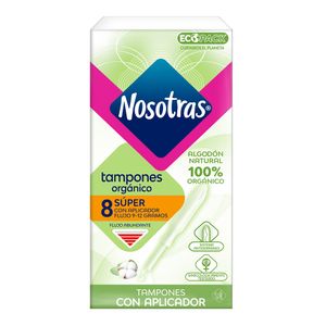 Tampones Organicos Nosotras Con Aplicador Super X 8und