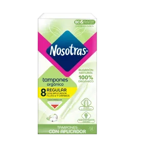 Tampones Organicos Nosotras Con Aplicador Regular X 8und